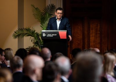 Daniel Andrews listens as question from the audience is asked